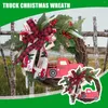 装飾的な花30cm 2022クリスマスレッドトラックリースカーボウガーランドハンギング飾り装飾ドアホリデーガーランドクリスマスナビダッド