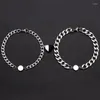 Link Bracelets U90E 2pcs / Set Heart Magnet Attract Couple Bracelet Love Charm Jewelry