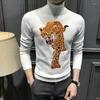 Men's Sweaters Fashion 2022 Designer Pullover Cashmere Top Quality Men's Turtleneck Sweater Super Big Tiger Brand Diamond Pattern