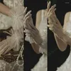 Knee Pads Simple Temperament Etiquette Lace Dress Wedding Gloves Accessories Silk Bride Mesh Tulle Bridal Weddings Events