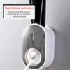 Spremidentifricio da bagno Dispenser automatico di dentifricio Portaspazzolino antipolvere Supporto da parete Accessori da bagno
