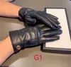 Hommes concepteurs femmes gants hiver luxe authentique mitaines en cuir marque cinq doigts gant cachemire chaud à l'intérieur de l'écran tactile mitten2611