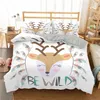 Homesky Cartoon Deer Girl Garoto Cama de garoto Conjunto de edredão Conjunto de cama para crianças adulto e travesseiros de cama de quadra de roupas de cama capa de cama