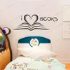 Wall Stickers Bookworm Library Literature I Love Books Sticker Decal Reading Room Removable Self Adhesive Wallpaper Mural CX9963060