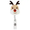 10 Pcs/Lot Custom Key Ring Nursing Accessories Christmas Tree Elk Snowman Retractable Holiday ID Badge Holder Reel For Nurse Gift