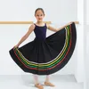 Scenkläder svart flamenco kjol kvinnor flickor 360 grader spanska zigenare kjolar magdanskläder prestanda kostym lång dl9616