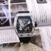 豪華なメンズメカニクスウォッチ腕時計マンTIANXINGダイヤモンドウォッチメンズブラックテクノロジーパーソナリティホローワインバレル大きなダイヤルF