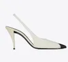 Women Vesper Sandals Shoes Women Slingback Lady Pumps High Heels Walking Eu35-40.Box Patent Leather Metal Toe Cap Comfort