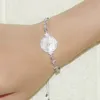 Korean New Luxury Chain Crystal Flower Cubic Zirconia Pendant Bracelet Women Shiny Rhinestone Bangle Jewelry S306