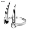 Cluster Rings Simple Animal Beast Fangs Silver Ig Men Retro Creative Jewelry