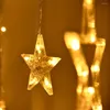 Strings LED Star Moon Curtain Lights Christmas String Ins Fairy Light Wedding Room Restaurant Decoration 220V 3.5M