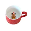 Christmas water ceramic mug stereoscopic cute animal coffee cup Christmas gift decoration Holiday drinking set