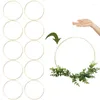 Fleurs décoratives 10 Pack Pouces En Métal Floral Cerceau Couronne Or Anneaux Pour DIY Dream Catcher Et Tenture Murale Artisanat