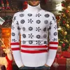 Suéteres masculinos Europeu e American Sweaters Top Winter Christmas Christmas Snowflake Turtleneck Pullover Bottoming Sweater Warm T221019