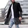 Men's Fur Faux Fur Men Autumn Winter Long Sleeve Overcoats Fashion Straight Mens Blazer Jackets Vintage Pattern Print Stand Collar Buttoned Coats T221007