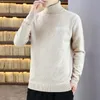 Maglioni da uomo 2022 Autunno Trend Dolcevita girevole da uomo Maglione lavorato a maglia Casual Slim Stampa di testo Tinta unita Top a maniche lunghe