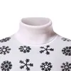 Suéteres masculinos Europeu e American Sweaters Top Winter Christmas Christmas Snowflake Turtleneck Pullover Bottoming Sweater Warm T221019