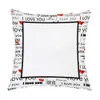 Tai-oreiller sublimation des taies d'oreiller transfert de chaleur taie d'oreiller fashion carré canapé-jet de coussin lettre de motivation imprimée greffelip b1020