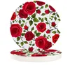 Bord Mattor Valentins dag Flower Red Rose Coasters Kök Dekor Bil Office Milk Coffee Mug Cup Mat Ceramic Round