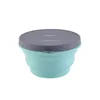 Bols 1pc 500 / 1000ml Bol Ensembles Silicone Boîte à lunch pliante Salade pliable portable avec couvercle