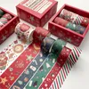 Gift Wrap 6pcs/set Christmas Washi Tape Adhesive Masking For Handbook Xmas Scrapbooking Journal Sticker Decoration Material 3m