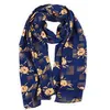 Scarves Shawls New Gold Floral Bubble Chiffon Hijab Flower Print Muslim Shawl Head Wrap Scarv