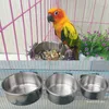 その他の鳥の供給C5AD食品給水カップクランプステンレス鋼オウムケージスタンドホルダー付き