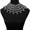 Choker europeisk bröllop brud pärla chockers halsband breda lager vävande sjalkapseln smycken vävda kvinnor