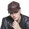 Visières mâle chapeau hommes casquettes mode loisirs printemps automne hiver mince Style plat chapeaux en cuir de mouton hommes