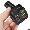 Other Auto Electronics 15A Car Charger 6 Usb Ports 12V/24V Qc3.0 Adapter 5V/3A Fast Charging For Mobile Phone Drop Delivery 2022 Mobi Ot7Lk