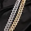 20mm 16-22 pollici Giallo Bianco Oro Colori Bling T CZ Miami Collana a catena cubana Hip Hop Gioielli di moda per uomo Donna