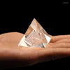 Figuras decorativas Energia Cura oca de cristal oco Egito pirâmide Fengshui Chakra Miniature Home Decoration Acessórios