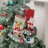 Calza di Babbo Natale Calzino di Natale Sacchetti di caramelle Decorazione per feste Ornamenti per l'albero Pendenti Borsa regalo per bambini Decorazione per appendere il camino