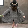 Girls Winter Coat Thick Woolen Jacket Fashion Plaid Kids Outerwear Autumn England Teenage Clothes For Girls School GC1731