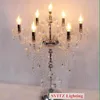 Bordslampor Italien glas kristalllampa led arbetsljus transparent ljushållare moderna bröllopslandelabra