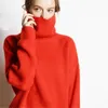 Kadın Sweaters Kadın Kaşmir Sweater 2022 Kış Yavurucu Kazak Katı Koreli Jumper Büyük Boy Kış Yün Örgü Noel Sweaters T221019