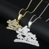 Choker Hip Hop Letter Never Go Broke Pendant Full Paved 5A Cubic Zirconia CZ Men's Rock Punk Iced Out Jewelry Necklace