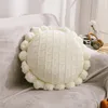 Pillow Knitting Boho Chic S For Decorative Sofa Wool Futon Cover Solid Color Ball Large Sofas Body