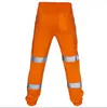 Men's Pants Men Autumn Winter Men's Casual Stitched Silver Reflective Strip Overalls Clothing Cargo