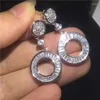 Boucles d'oreilles 2022 luxe rond couleur argent coréen pour les femmes anniversaire cadeau bijoux en gros E6434