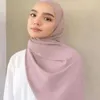 Sciarpe di alta qualità Custom Fashion Luxury Tinta unita Premium diamante crepe chiffon pieghettato Hijab Sciarpa Donna Plain Chiffon Sciarpa