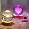 Night Lights Crystal Ball Glowing Planetary Galaxy Astronaut USB Power Warm/RGB Bedside Light Christmas Kid Gift Lamp