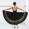 Etapa desgaste falda flamenca negra mujeres niñas 360 grados faldas gitanas españolas danza del vientre traje de rendimiento largo DL9616