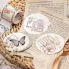 Hediye sargısı 50pcs/Roll Vintage Bitki Çiçek Etiket Çıkartmaları Washi Bant Yaratıcı El Kitabı Scrapbooking Kartı Dairy Journal DIY Dekorasyon