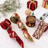 Noel Kablolu Şeritler Buffalo Ekose Ağacı Ren Geyiği Xmas DIY Sarma Düğün Çiçek Zanaat Çelenkleri Bows Rre15215