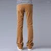 Pantalons pour hommes Pantalons en velours côtelé à micro-cloche pour hommes Version coréenne de la jambe large extensible