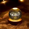 Night Lights Crystal Ball Glowing Planetary Galaxy Astronaut USB Power Warm/RGB Bedside Light Christmas Kid Gift Lamp