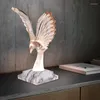 Bordslampor Crystal Eagle Lamp LED Creative Acrylic Bird Fragrance Wireless laddning Sovrummet Bedside Touch Touch Atmosphere Desk