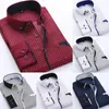 Men's Casual Shirts Printed Slim Fit Male Social Business Dress Shirt Brand Men Clothing Camisas Para Hombre Long Sleeved