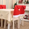 Fodere per sedie Copertura natalizia Red Santa Hat Back Table Decorazione per feste 2022 Home Year Navidad Para El Hogar